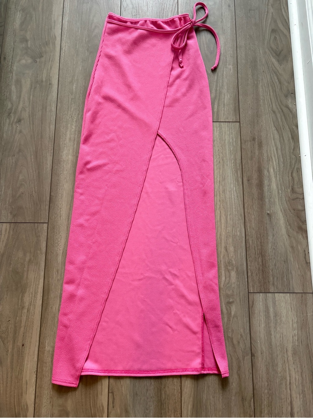 Boohoo Pink Wrap Maxi Skirt